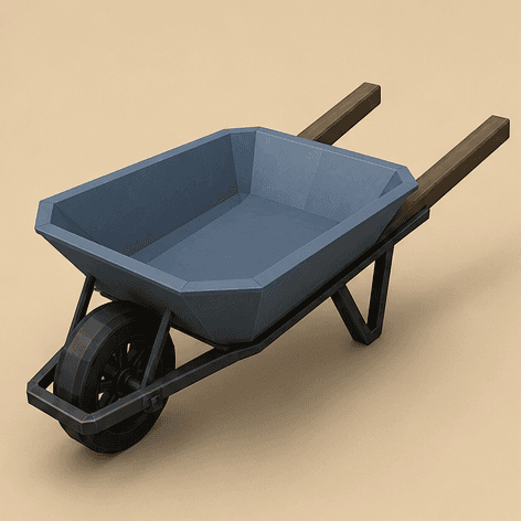 Wheelbarrow Frame — oblique view