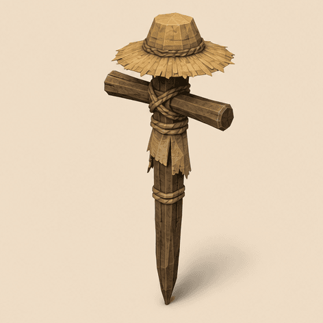 Scarecrow Stake — oblique view