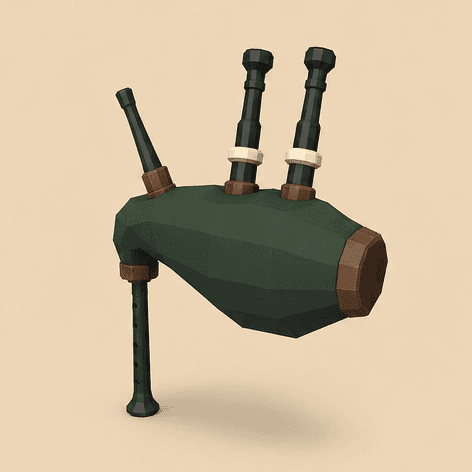 Bagpipes — oblique view