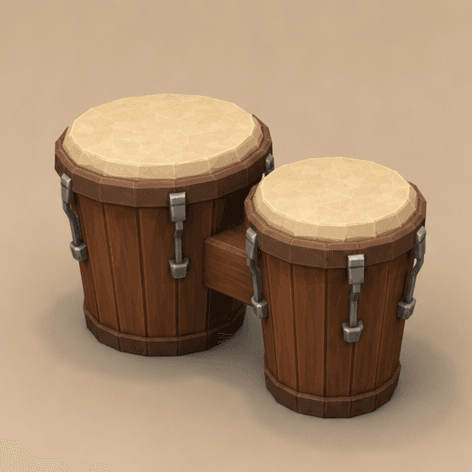 Bongo Pair — oblique view