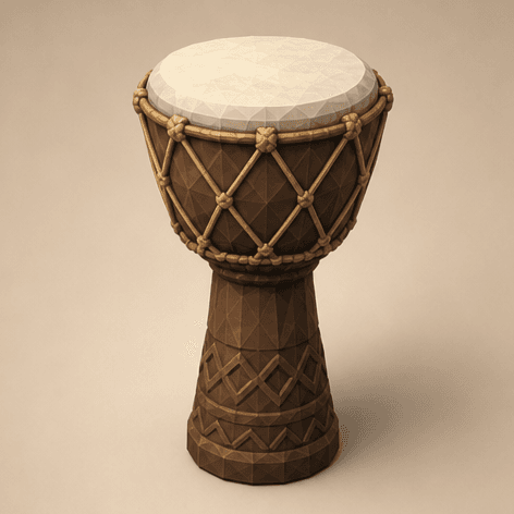 Djembe — oblique view