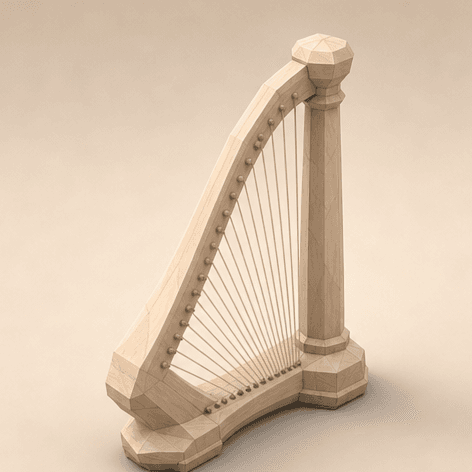 Lap Harp — oblique view